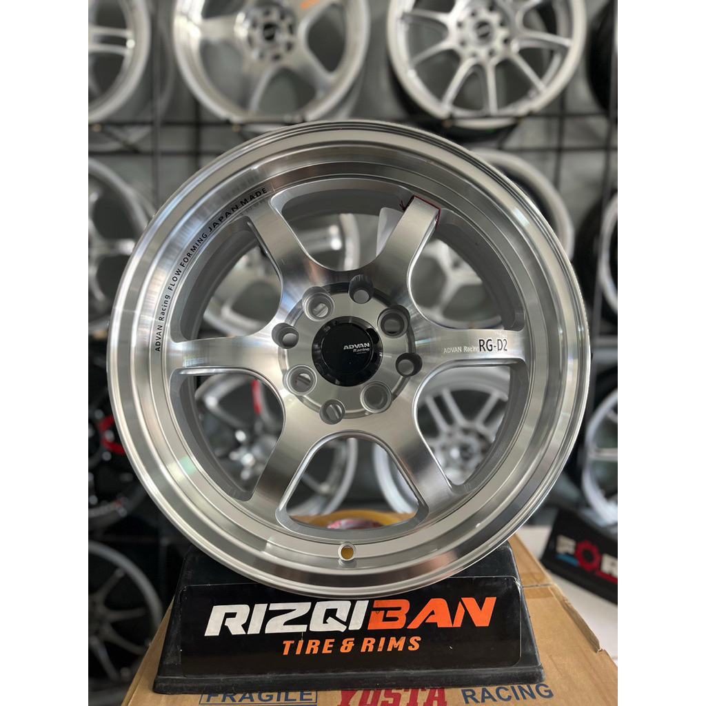 Jual velg advan rg d2 r15 full polish lebar 6,5 et42 kondsi baru ...