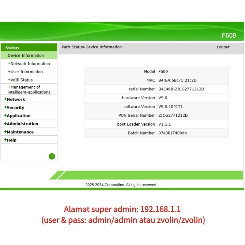 Jual Modem ONT ONU F609 V9 XPON GPON EPON Casing Baru Dual Antena WiFi ...