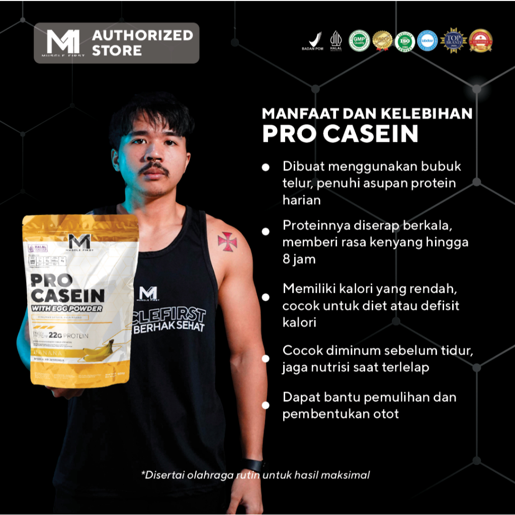 Jual MUSCLE FIRST Pro Casein 2lbs/900gr - Whey Protein Suplemen Fitness ...