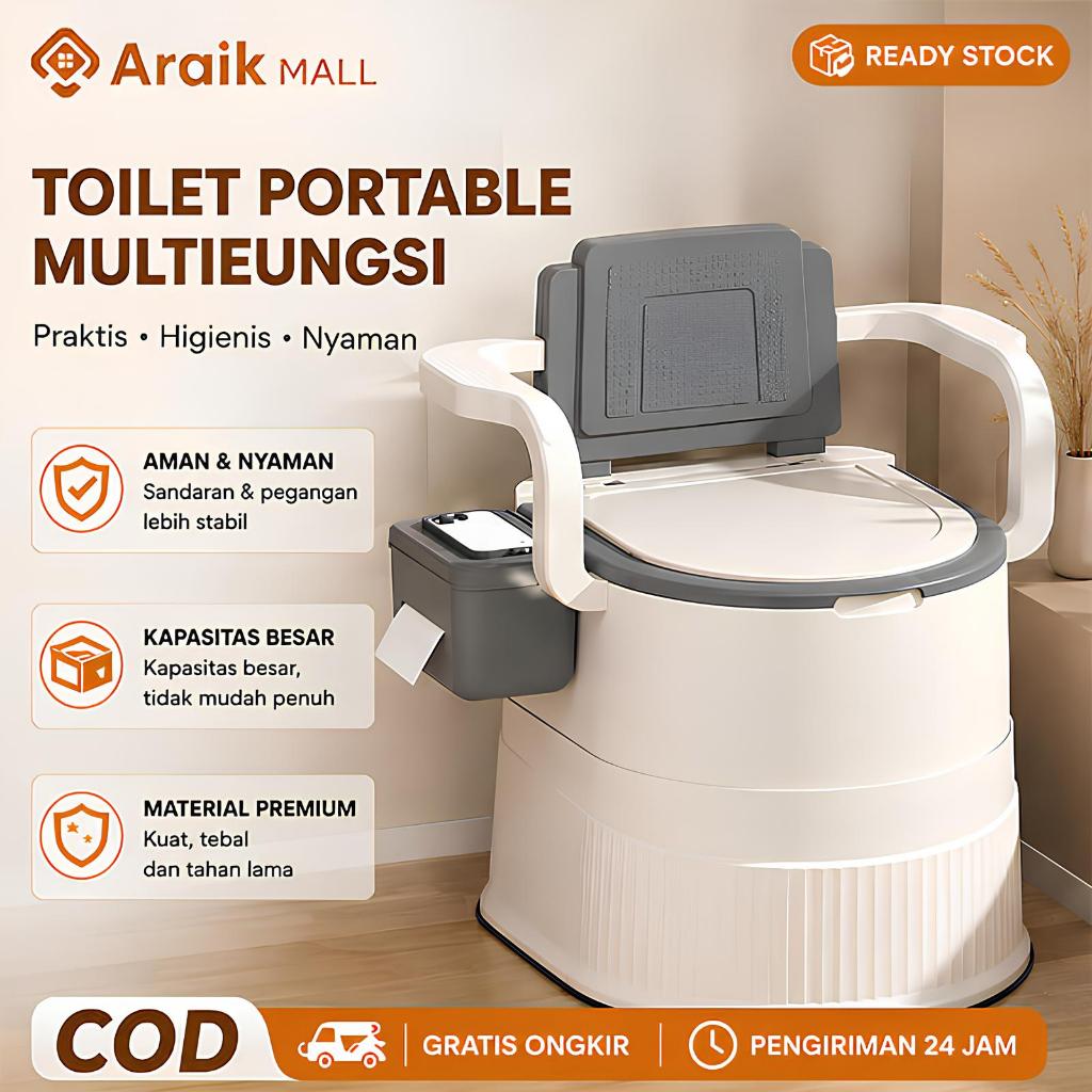 Kursi Toilet Anti Selip Mobile Closet Jongkok Toilet— Untuk Lansia/ibu Hamil Duduk Portable