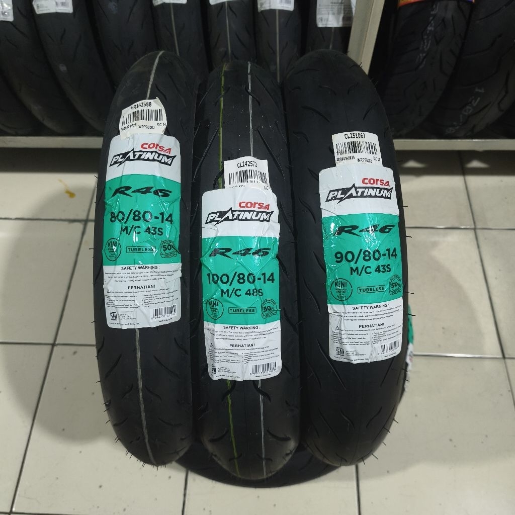 Jual Ban Tubeless Corsa Platinum R46 Soft Compound Ukuran 80/80, 90/80 ...