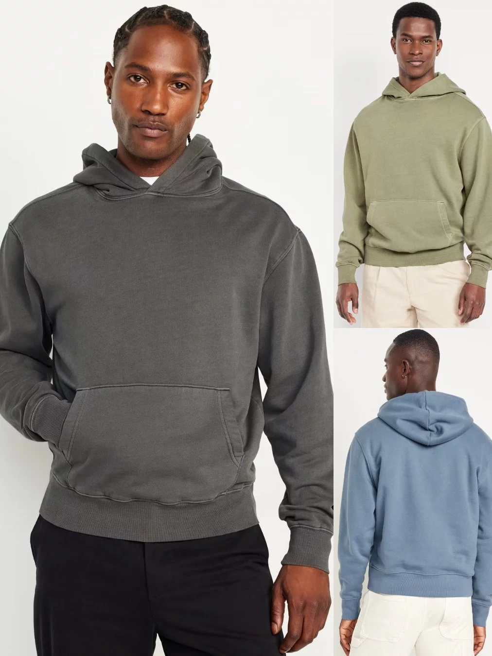 Sweater Hoodie Pria Kasual OLN Men's Washed Rotation Hoodie Sweatshirt - 2552
