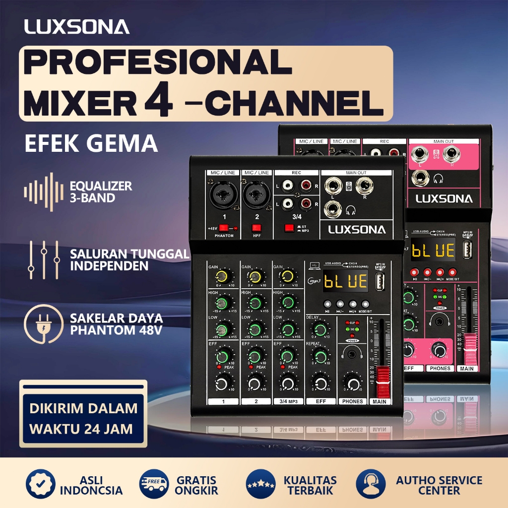 Jual Audio Mixer 4 Saluran/Mixer dengan reverb bawaan/mixer audio murah ...