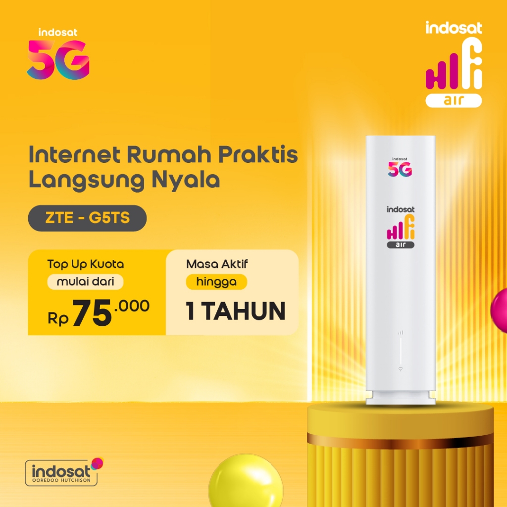 Indosat HiFi Air ZTE G5TS Modem 5G High Speed 75Gb