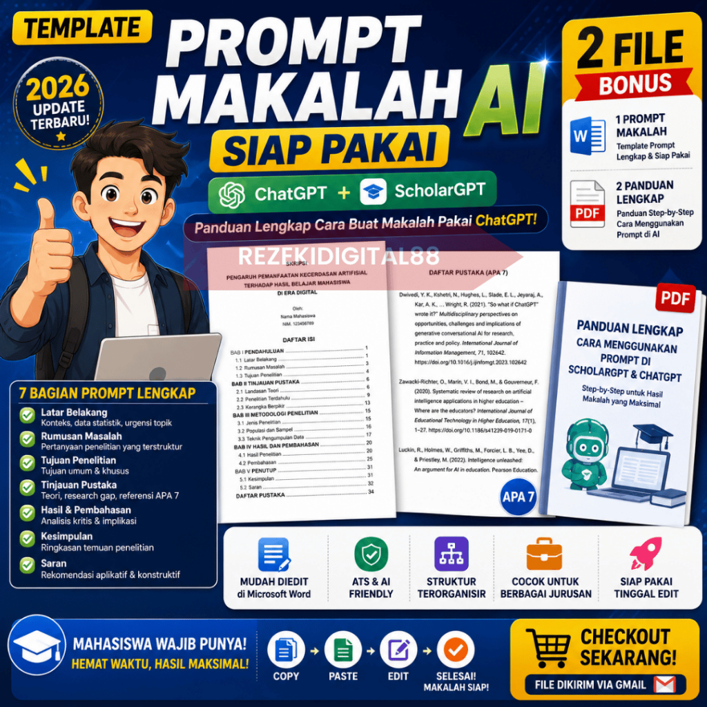 (143) Template PROMPT MAKALAH AI SIAP PAKAI Panduan Lengkap Cara Buat Makalah Pakai ChatGPT