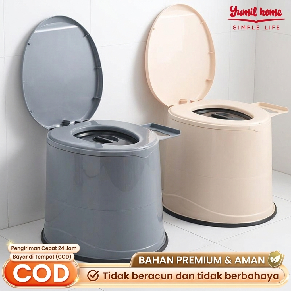 SALVO-WC Duduk Portable Lansia Portable Toilet Pregnant Women Adult Plastic Mobile Toilet Portabel Lipat