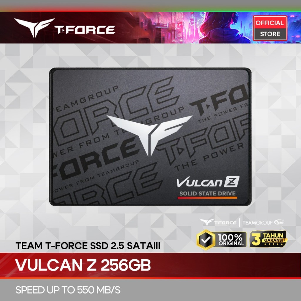 Jual TEAM T-FORCE SSD 2.5 SATAIII 256GB VULCAN Z 3Y - UP TO 520 MB/S ...