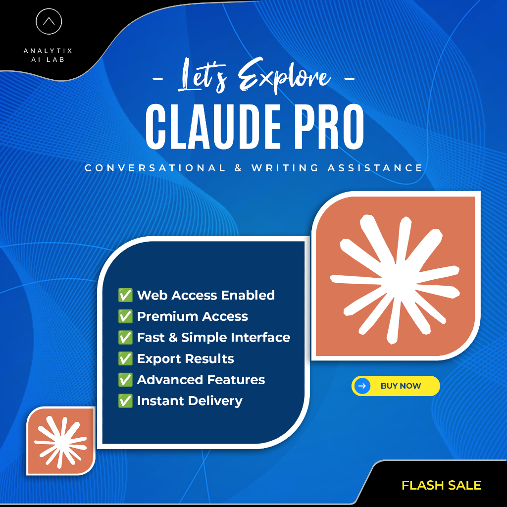 Claude Premium Pro Access – AI Assistant Berbasis Web untuk Profesional & Kreator, Mendukung Penulisan, Brainstorming, dan Workflow Cepat Instan