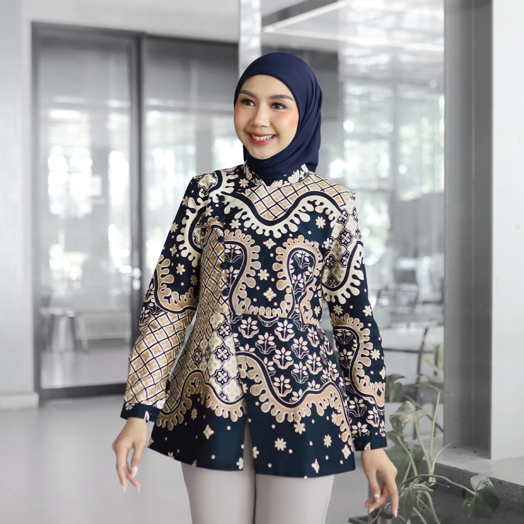 Jual PERTIWI Blouse Batik Wanita Modern Batik Kerja Kantor Wanita ...