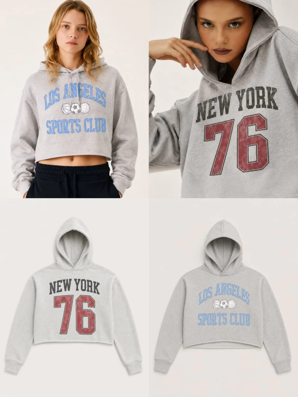 Sweater Hoodie Wanita Crop HLS - 2570