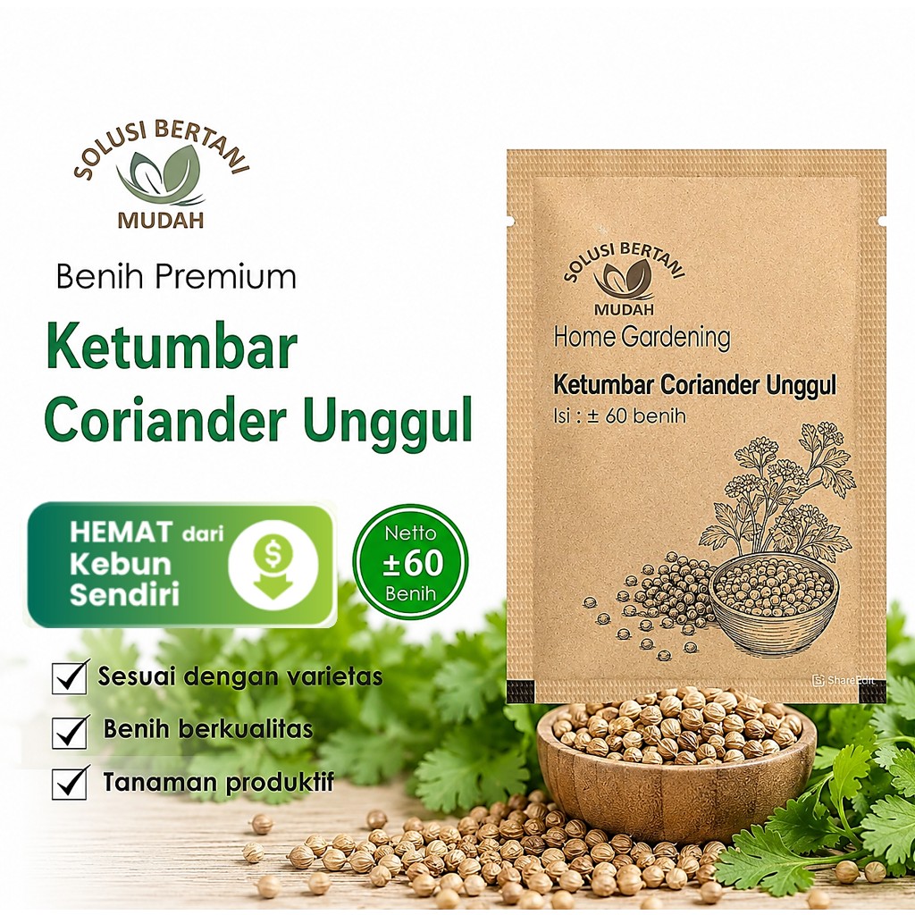Bibit Sayuran Ketumbar Coriander F1 Unggul - Daya Tumbuh Tinggi