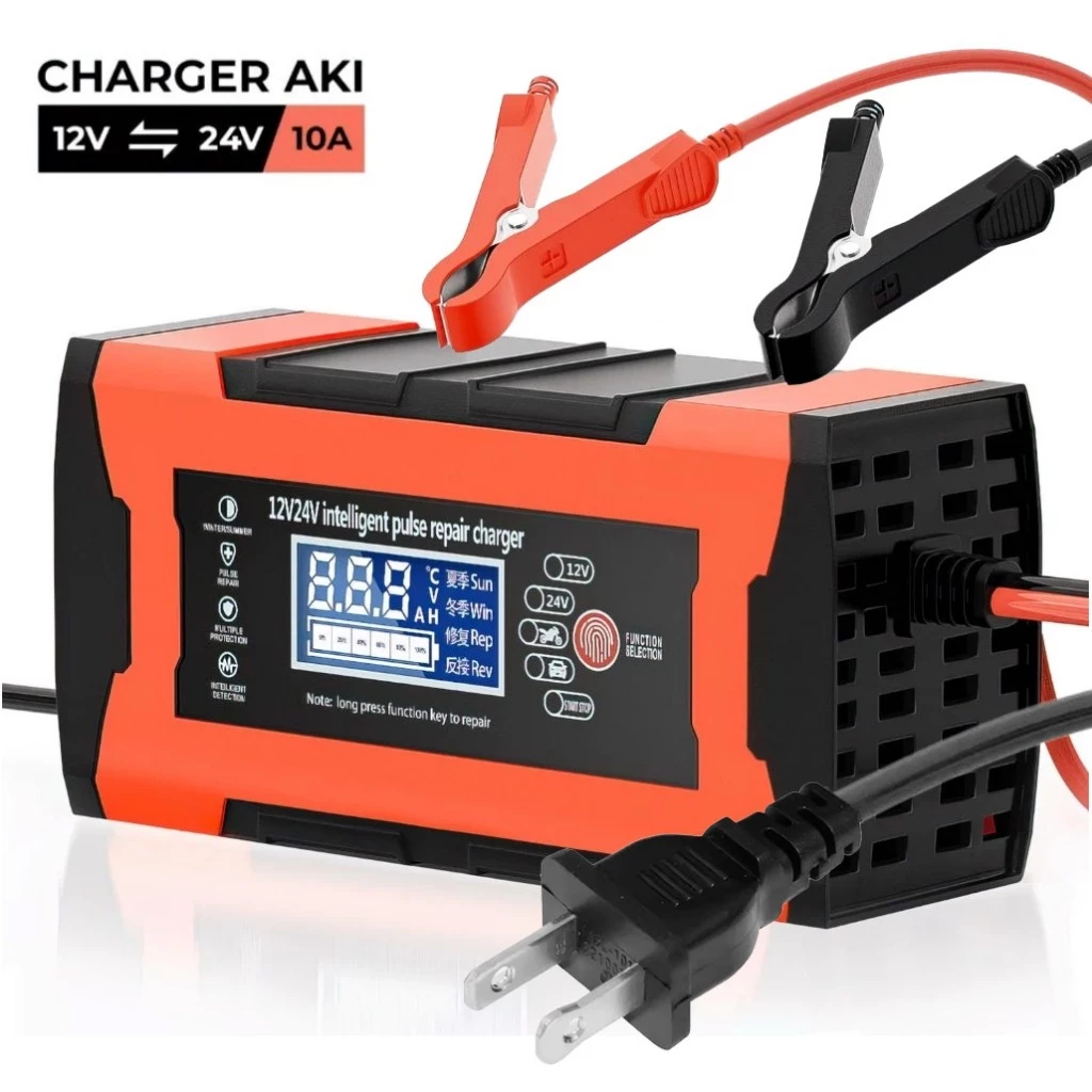 Allefix Charger Aki Mobil Motor RepairAki 12V-24V Intelegent Charger - foto 1