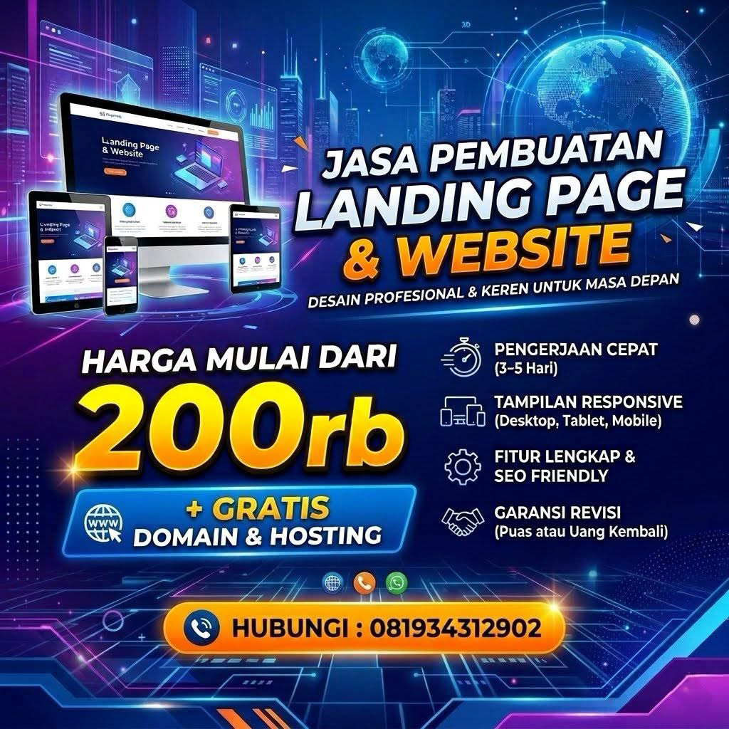 Jasa Buat Website/Landing Page Konversi Tinggi - Solusi Branding & Penjualan Online - DOMAIN GRATIS