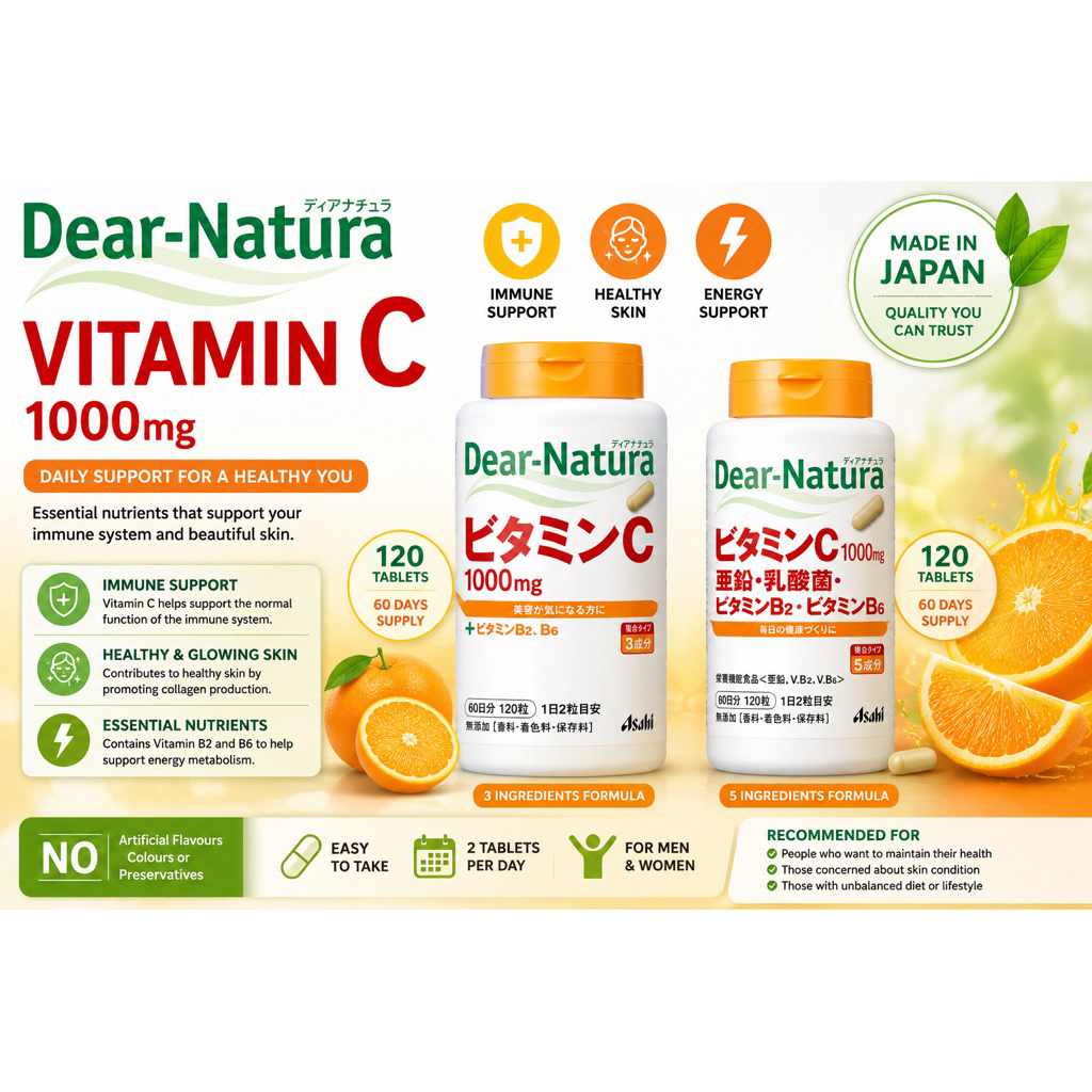 Jual DEAR NATURA Asahi Vitamin C 1000mg 100% Original Made in Japan ...