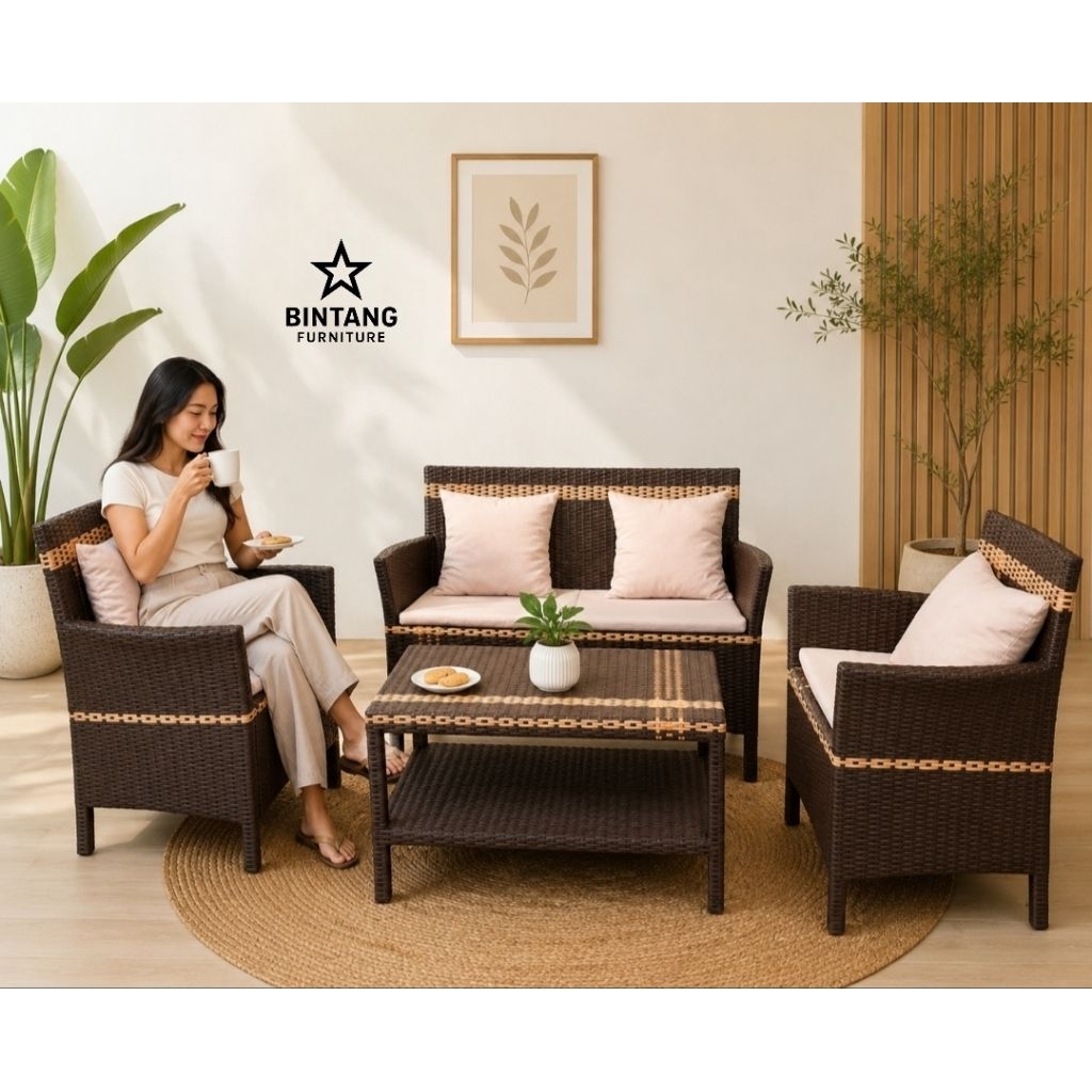 (Ready Stok) Kursi Teras Sofa Hawai 1 Set Kursi Tamu Minimalis Modern Murah