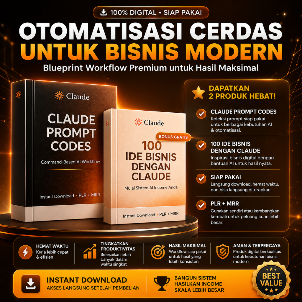 Claude AI Prompt Codes Premium + Bonus 100 Ide Bisnis | Sistem Prompt AI Siap Pakai & Workflow Digital