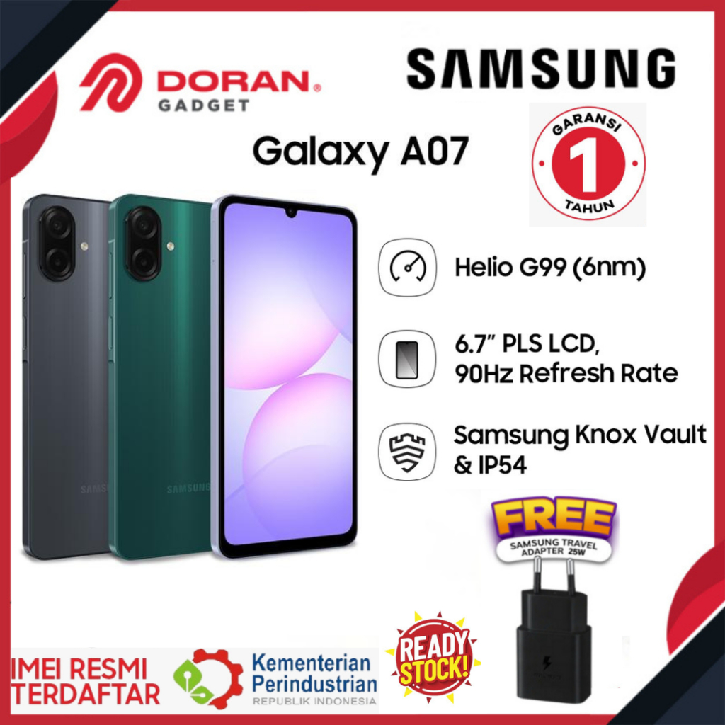 Samsung Galaxy A07 LTE Dual Camera 50MP 5000mAh 25W Fast Charging - Garansi Resmi Samsung Indonesia