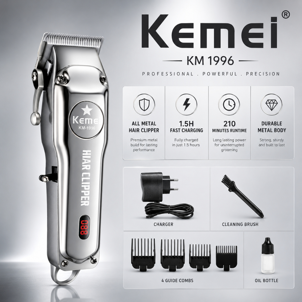 Jual KEMEI KM 1996 shaver machine charger CLIPPER CHARGER LED POWER ...