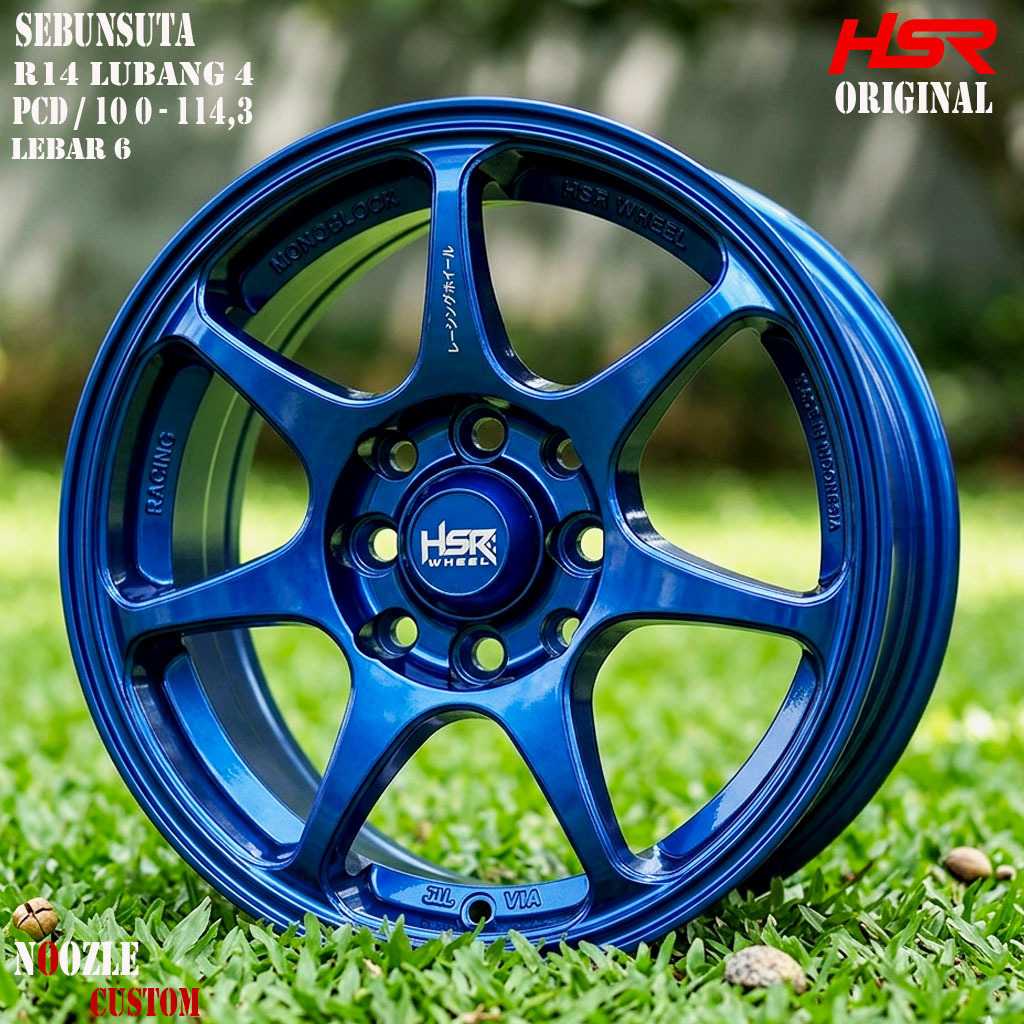 Jual Velg HSR Wheel R14 Lubang 4 PCD 100/114,3 Pelek Racing Calya ...