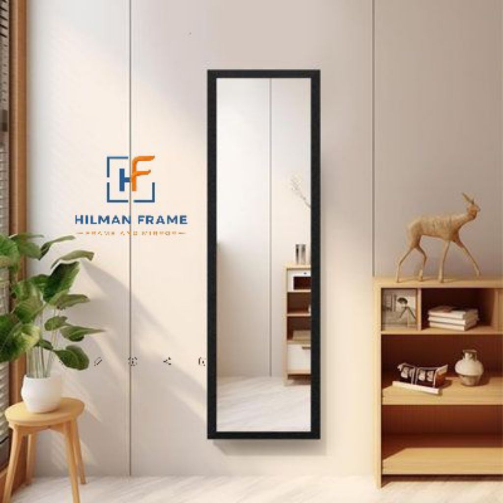 Hilman Frame_ Kaca Cermin Gantung Framelist Minimalsit Aesthetic Full Body_ Cermin Dinding Aesthetic Berbagai Ukuran