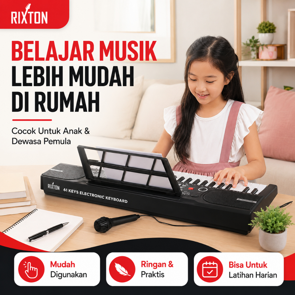 Jual RIXTON 61 Keys Digital Electric Piano Keyboard Portable Electronic ...