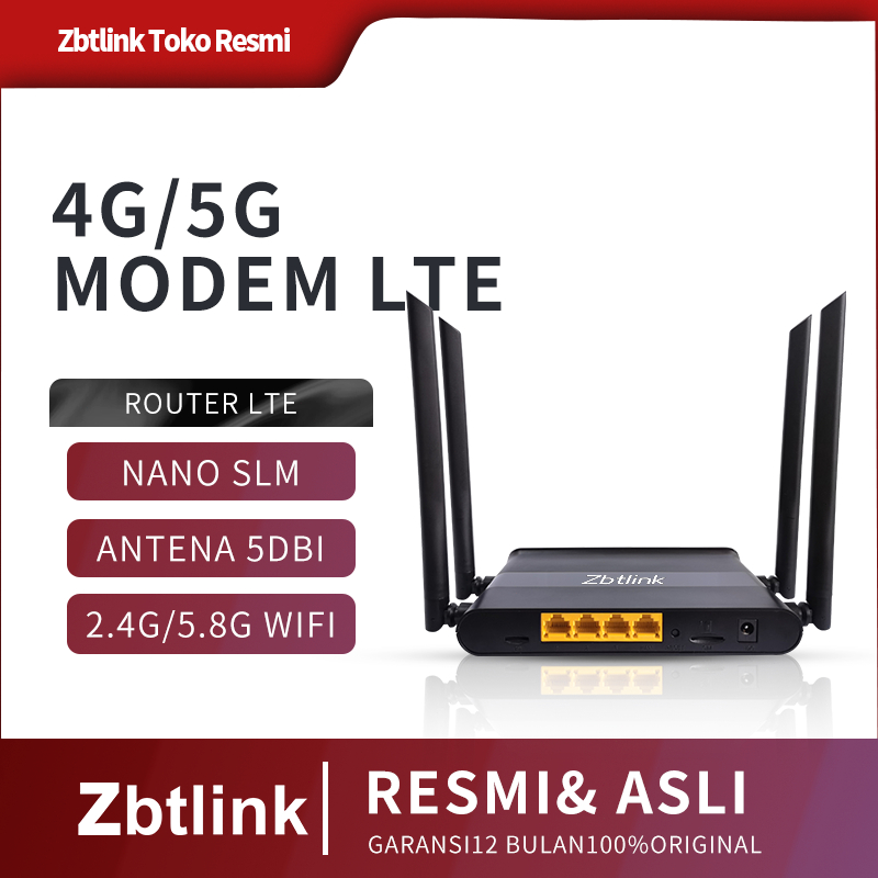 ZBTlink 4G Router 500Mbps WiFi SIM Support Berlaku untuk semua operator jaringan seluler Wireless Router