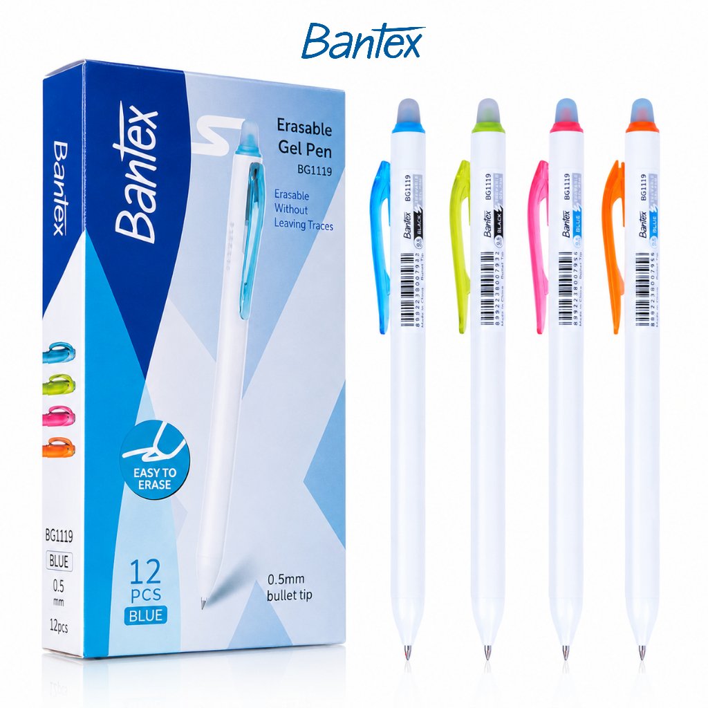 Bantex Gel Pen Bisa Dihapus 0.5 mm / Erasable Tinta Biru BG1119