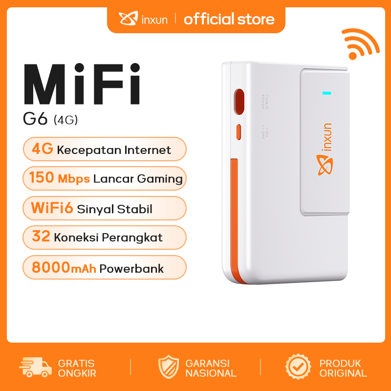 Jual XINXUN G6 MIFI PORTABLE WITH POWERBANK 8000 MAH 4G LTE WIFI6 WIFI ...