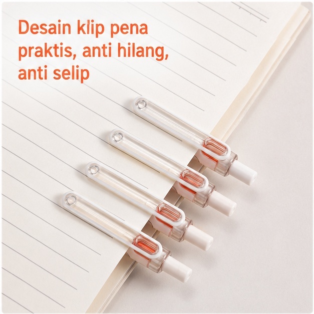Bantex Pulpen Pena 0.5 mm / Gel Pen Tinta Cepat Kering Suara Klik Rendah Pegangan Nyaman BG1105 (5)