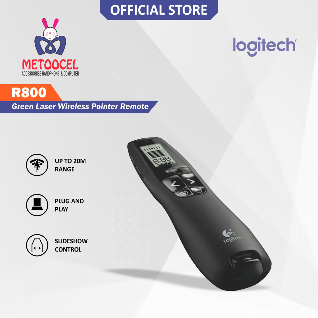 Jual Logitech R800 Remote Pointer Presenter Wireless Laser Hijau ...
