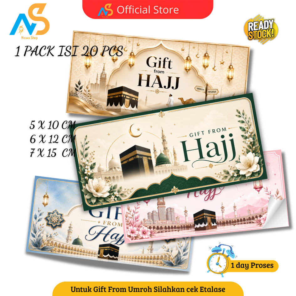 Jual [20 PCS] Stiker Persegi Panjang Hajj - Sticker Persegi Panjang ...