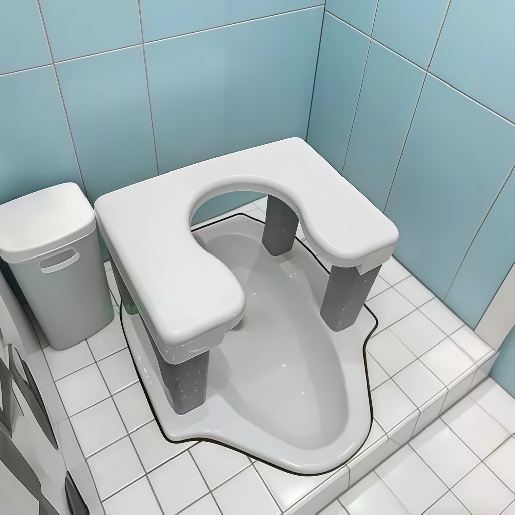 Pengiriman cepat lokal / dudukan toilet lipat anti selip/bahan plastik dudukan toilet jongkok yang sehat/dudukan toilet portabel