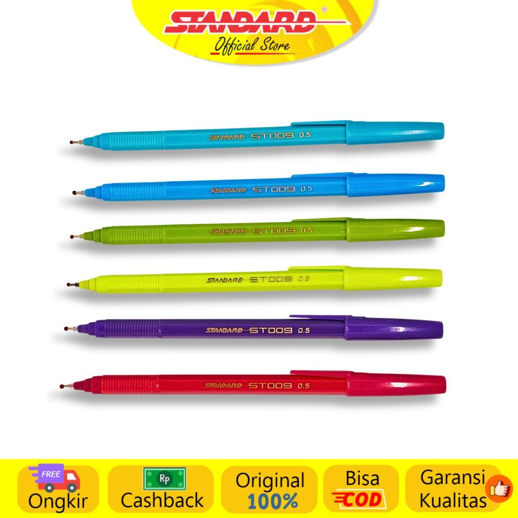 Standard - Pulpen ST009 Ceramic Ball 0.38 / 0.5  ( Alat Tulis / Pen / Ballpoint / Pena ) (2)