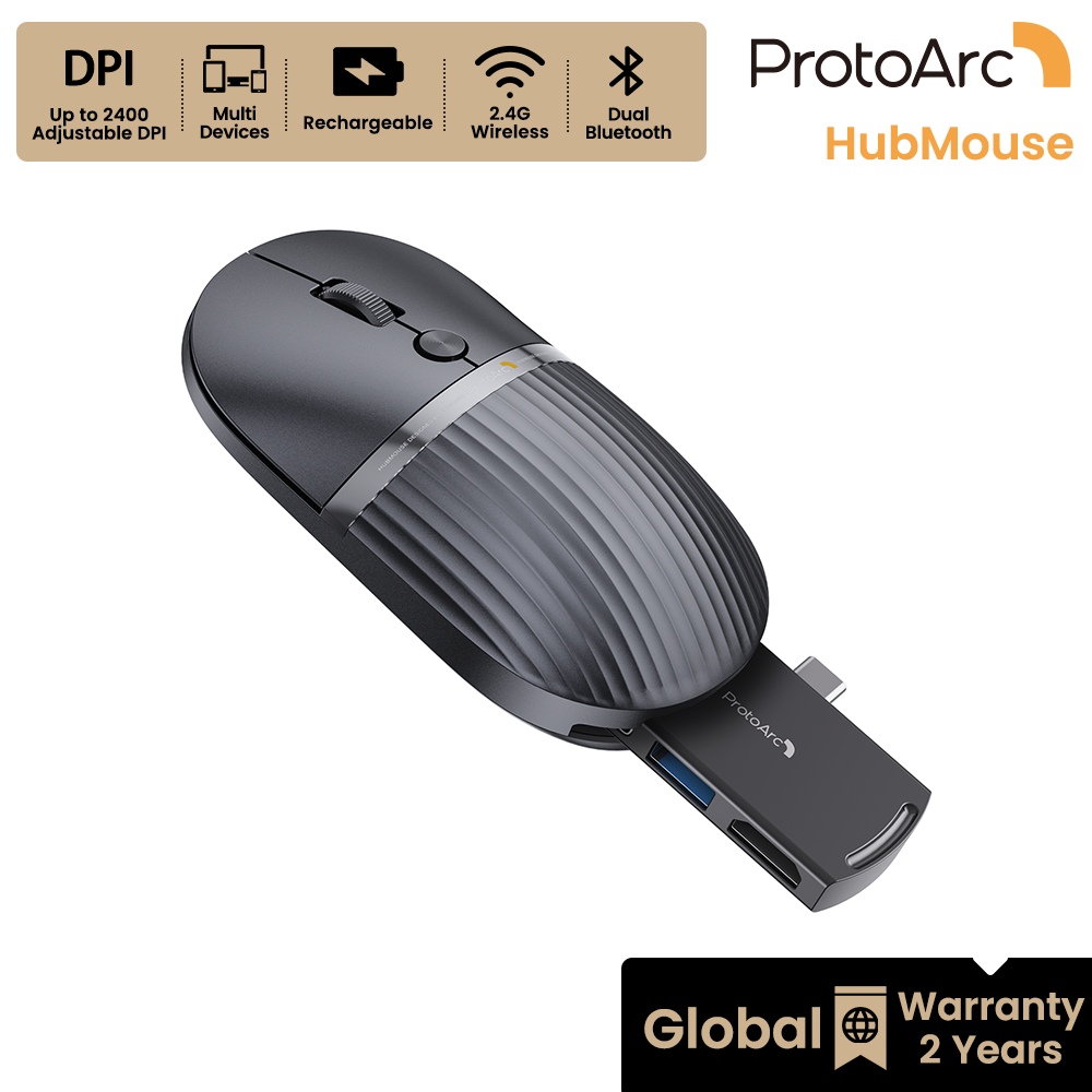 Jual ProtoArc Hubmouse Mouse Dual Bluetooth + USB C Built-in Hub 2-in-1 ...