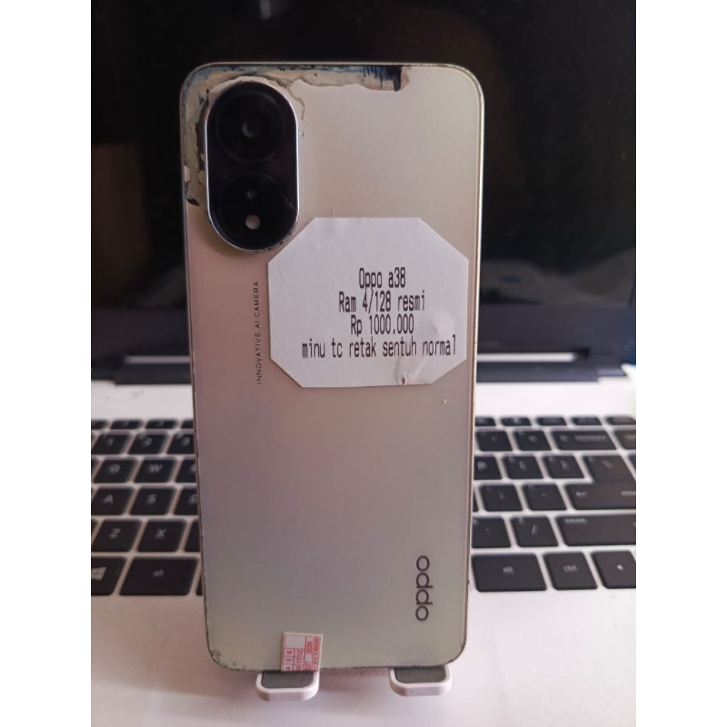 Oppo a38 ram 4/128 resmi deskripsi cek