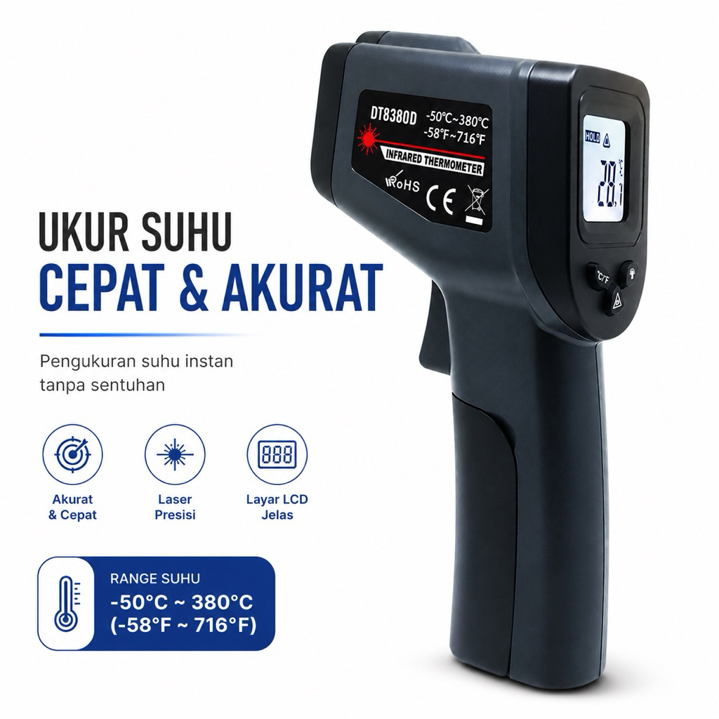 Jual Thermogun Kaemeasu Thermometer Tembak Infrared Digital Handheld ...
