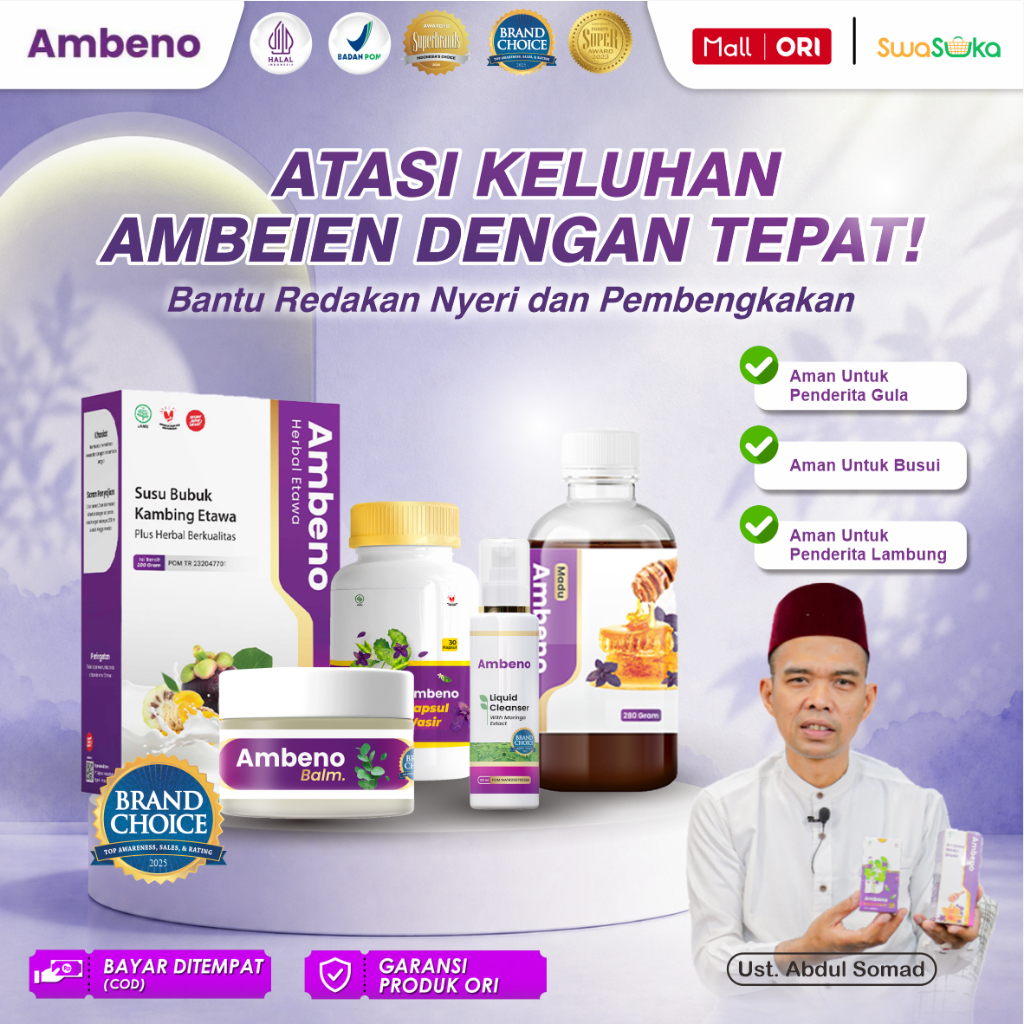 AMBENO - Obat Herbal Ambeien Stadium 1-4 Ampuh Mengempeskan Benjolan Wasir & Nyeri BAB
