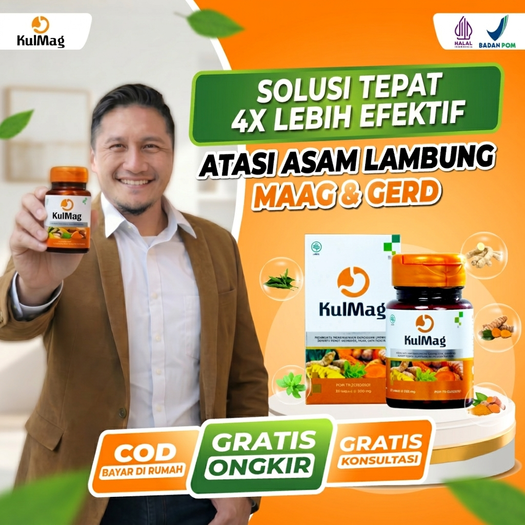 Kulmag - Obat Herbal Asam Lambung Maag Nyeri Perut Mual Muntah & Gerd isi 30 Kapsul