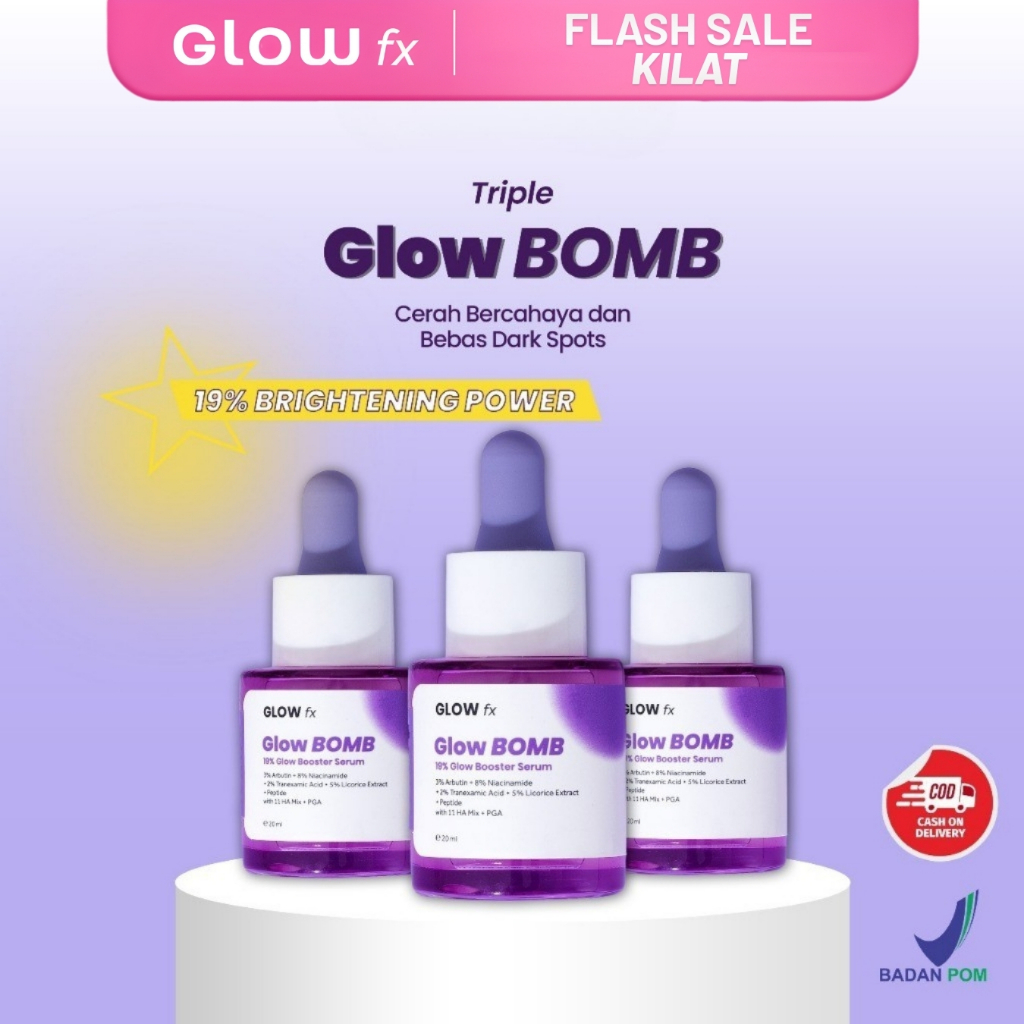 Jual GLOW FX Triple Pack Glow Bomb Serum 20ml 19% Brightening Power ...