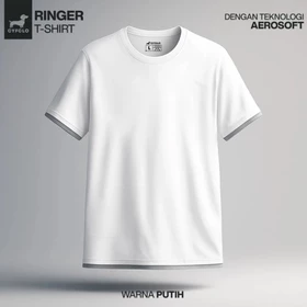 CYFCLO Kaos Polos Ringer Tebal Full Katun Combed 24s Nyaman Dipakai Anti Gerah Reguler Plain