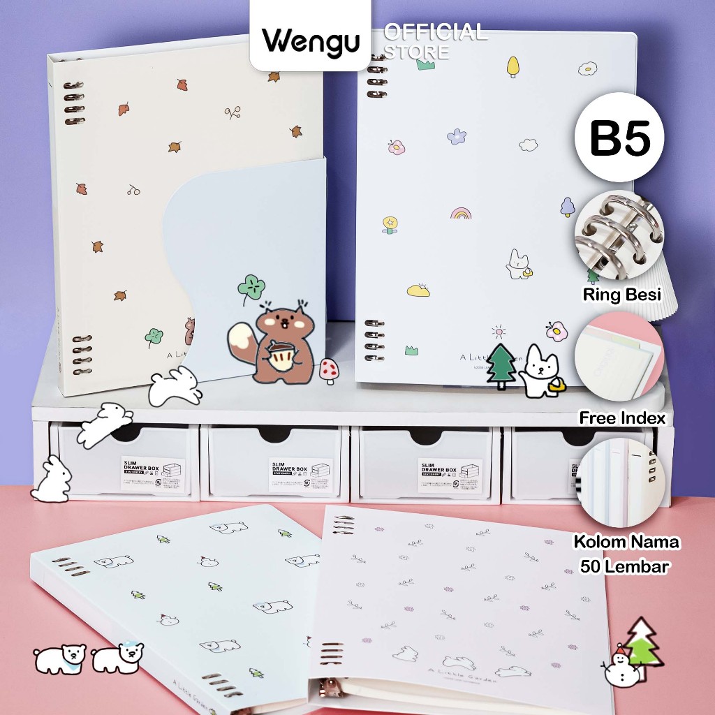 Jual [BARU] Wengu Binder B5 | Little Garden Series | Isi 50 Lembar Ring ...