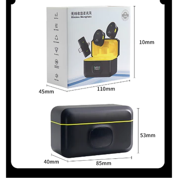 Mikrofon Wireless Clip On Plug Play Noise Cancelling Type C Lightning IPhone Android Vlog Live