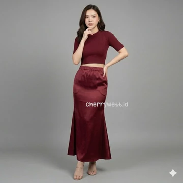 Rok Satin Duyung Marmaid Satin Silk Skirt