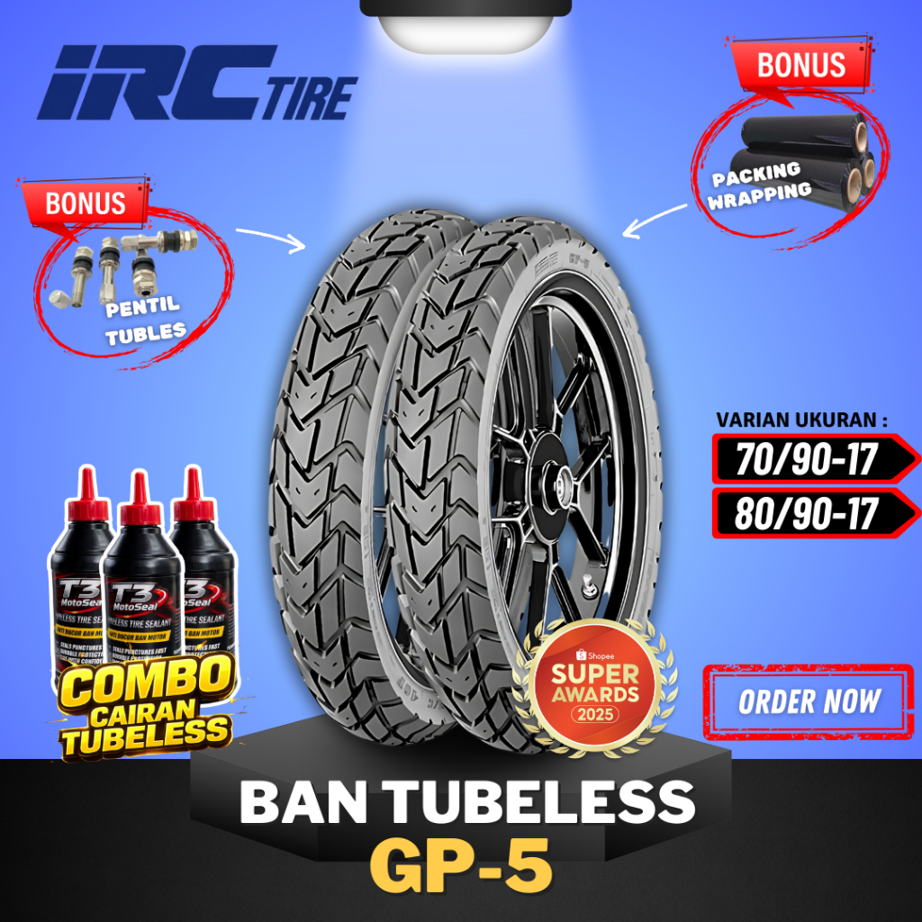 Jual [READY COD] BAN IRC GP5 TUBELESS RING 17 ( 70/90-17 / 80/90-17 ...