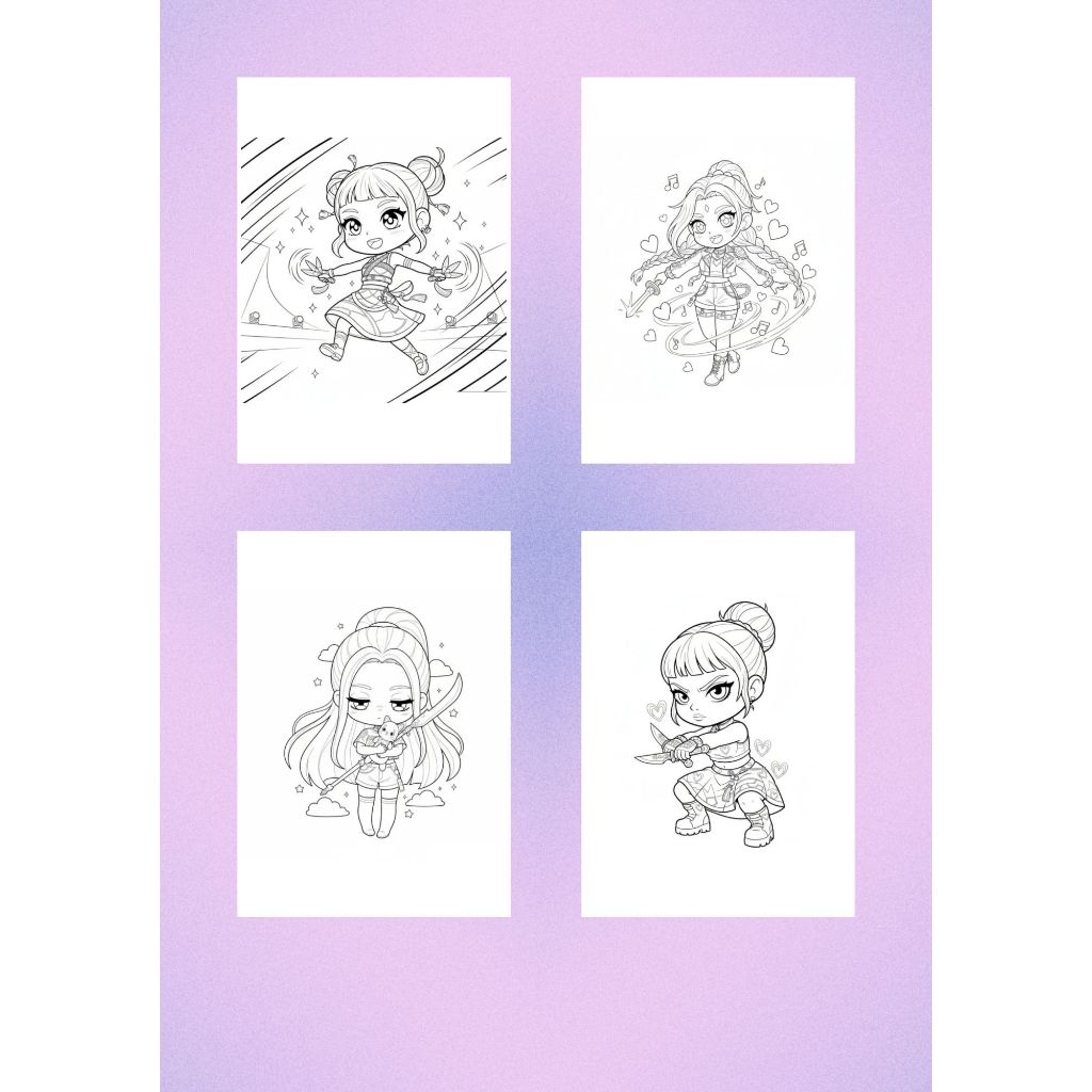 Jual Mewarnai Huntrix Kpop Demon Hunter Mira Rumi Zoe Coloring pages ...