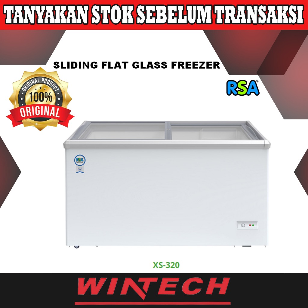 Jual RSA XS-320 Sliding Flat Glass Freezer Kulkas Pemajang Es Krim Box ...