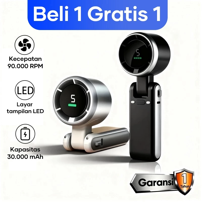 Beli 1 Gratis 1 Kipas Angin SOLOCOLO N607 Lipat LED Display Portable USB Turbo Angin Kencang Stylish Model Terbaru Praktis Rumah Kantor - foto 1