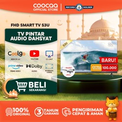 [+ BRACKET] COOCAA 32 inch Smart TV S3U - Digital TV - Dolby Audio - Youtube - Mirroring -  Flick Free - Boundless -Browser - WIFI - HD - USB/AV/LAN - OS Coolita (COOCAA 32S3U)