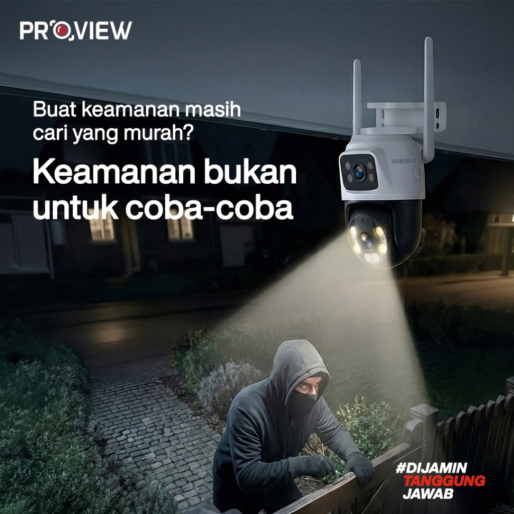 Jual PROVIEW CCTV Wifi Outdoor PTZ Dual Lens 2 Kamera 355° 6MP IP67 ...