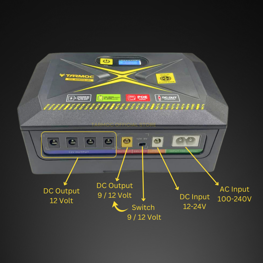 Jual Tarmoc TPS-45W2A6-UM | Mini UPS DC Power Supply USB 5V/2.4A, 9V/2A ...